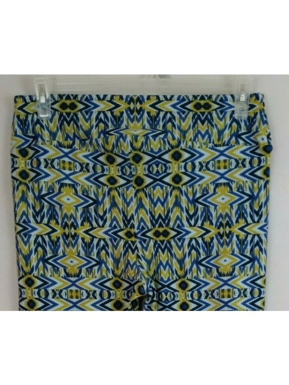 New LuLaRoe Tall & Curvy Leggings With Blue & Yellow Abstract Chevron Designs